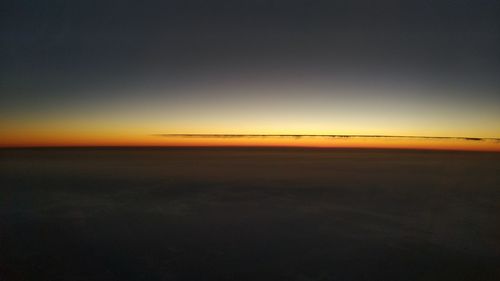 Scenic view of sea against sky at sunset