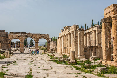 View of old ruins against clear sky