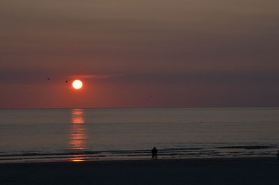 Scenic view of sea at sunset