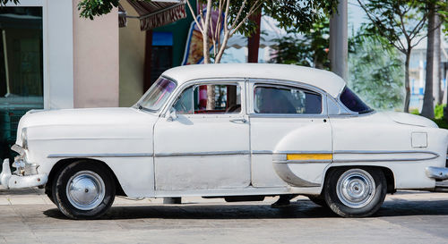 American classic car on street in havana cuba
