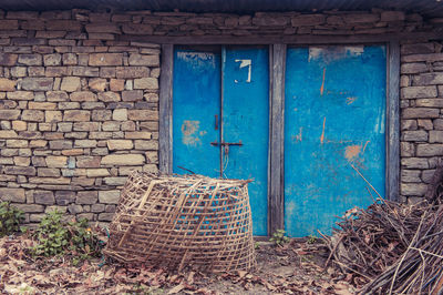 Close-up of blue door