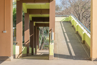 Entrance of building on sunny day