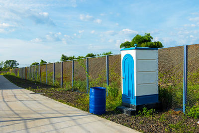 Blue toilet outdoor