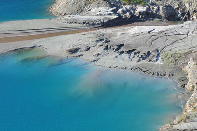 Blue lake view from above