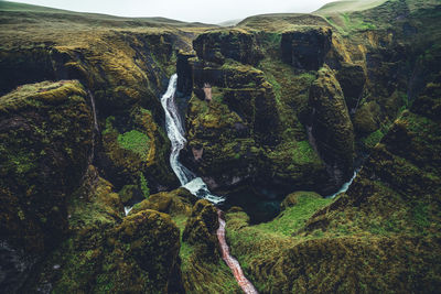 Scenic view of waterfall