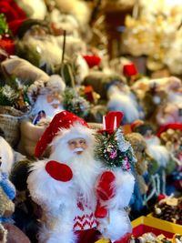Close-up of christmas decorations in market