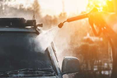 Cropped image of man working at construction site