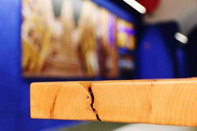 Close-up of wooden table