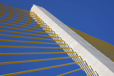 Low angle view of built structure against blue sky