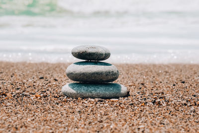 Stack of stones on beach