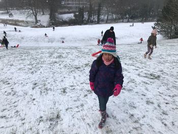 Children playing in snow