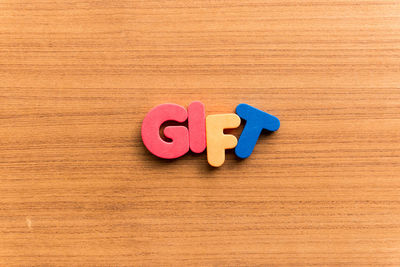 Close-up of heart shape on table