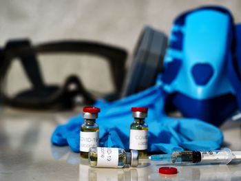 Close-up of bottle on table