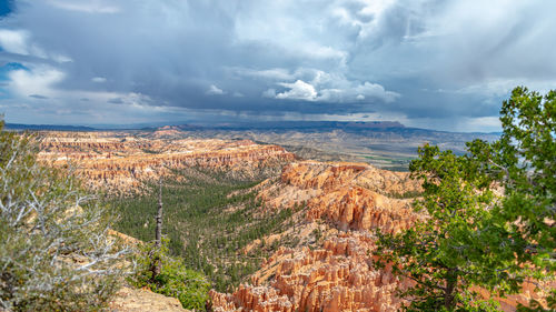 Panoramic view of landscape against cloudy sky