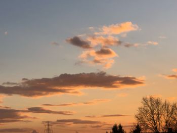 Low angle view of sky at sunset