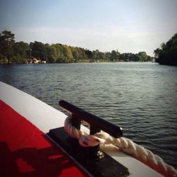 Cropped image of boat in river