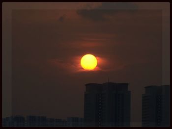 Sunset over city