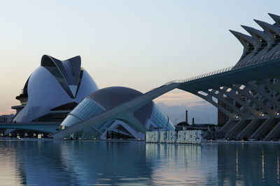 View of modern building against clear sky