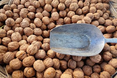 Full frame shot of walnuts for sale