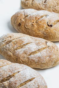 High angle view of bread on table