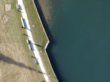 High angle view of a boat in a lake