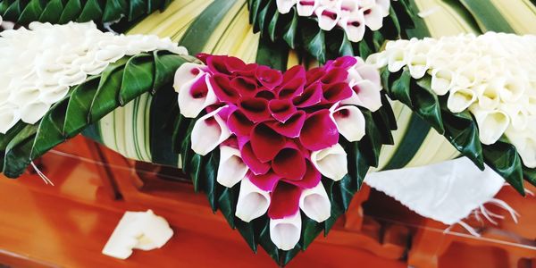 High angle view of bouquet of flowering plant