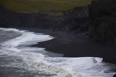 Scenic view of sea and mountain