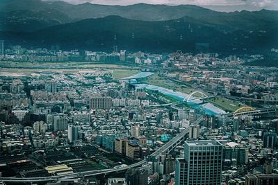 High angle view of cityscape