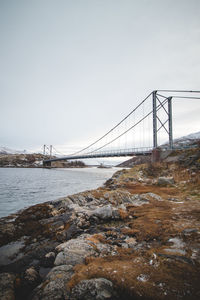 Road bridge in northern norway on senja peninsula on the way from village of hamn to the midlands.