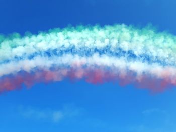 Aerial view of vapor trail in sky