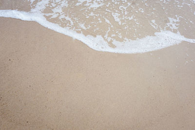 High angle view of surf on beach