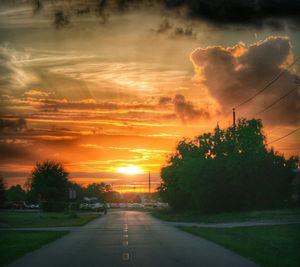 Country road at sunset