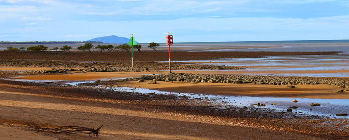 Scenic view of beach against sky