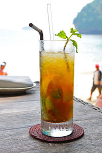 Long island iced tea on table