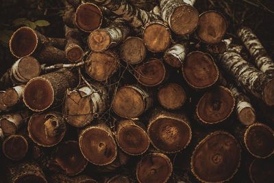 Full frame shot of logs