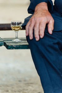 Close-up of man with wineglass