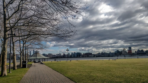 View of park against cloudy sky