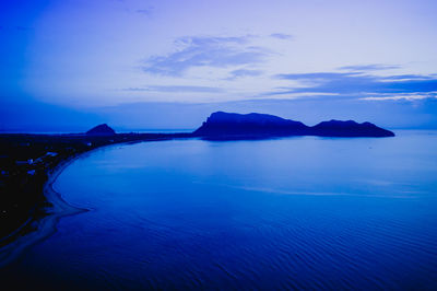 Scenic view of sea against sky at sunset