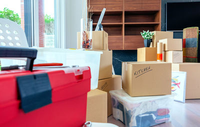 Close-up of objects on table