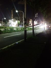 View of illuminated street light at night