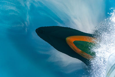 Close-up of water splashing in swimming pool