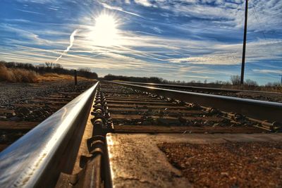 Railroad tracks against sky