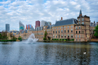 Hofvijver lake and binnenhof , the hague