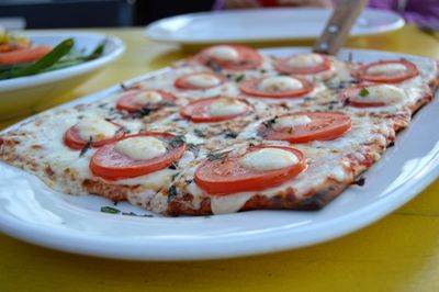 Close-up of food in plate on table