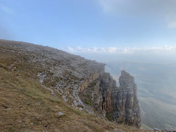 Panoramic view of rocky mountains against sky