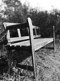 Empty bench in park