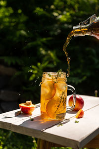 Close-up of drink on table