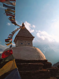 Low angle view of traditional building against sky