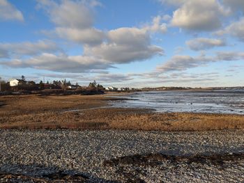 Scenic view of beach against sky