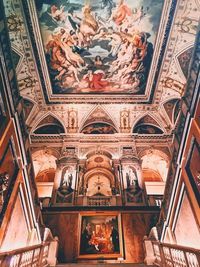 Low angle view of ornate ceiling in building